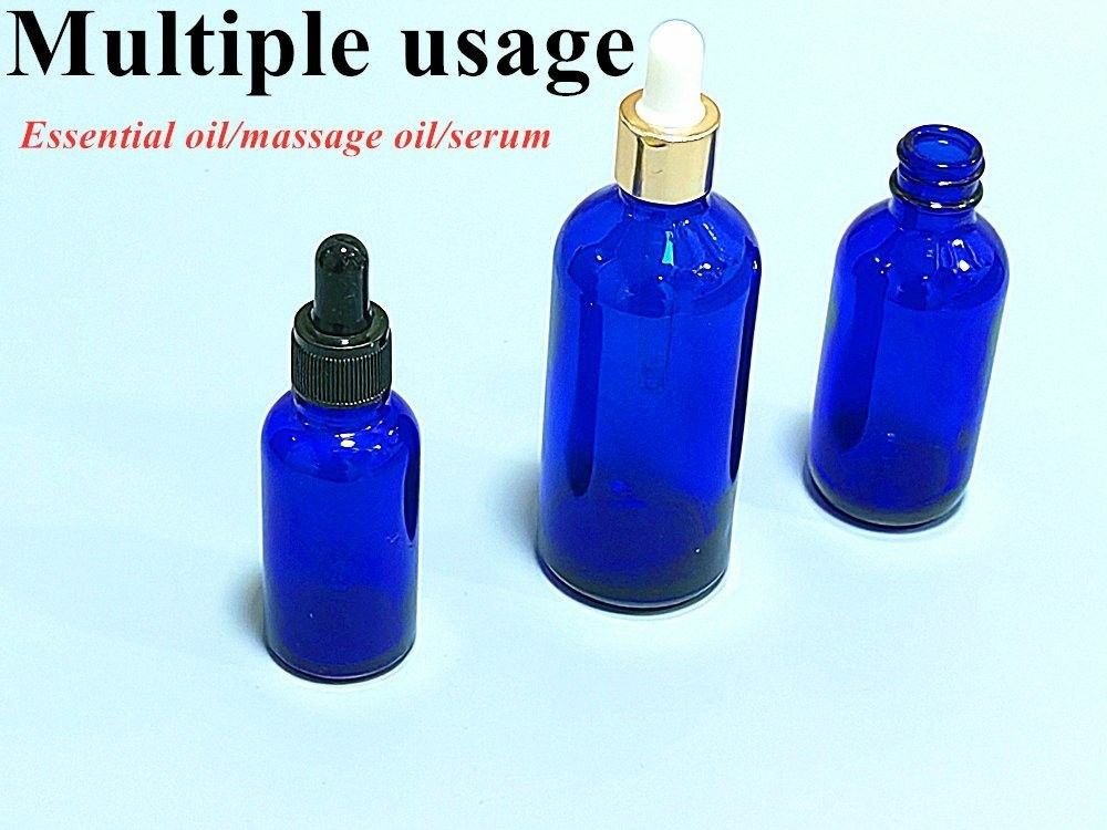 Kozmetik Cam Mavi Serum Damla Şişe 20ml 30ml 50ml Lüks Esansyel Yağ Damlalı Cam Şişe
