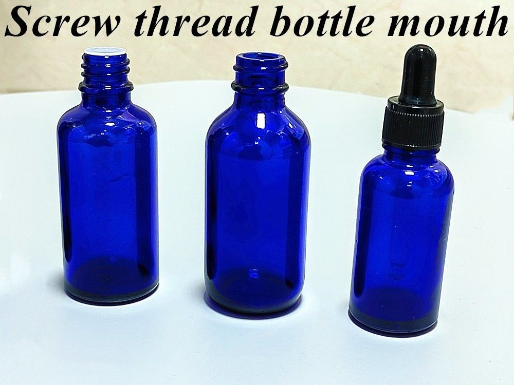 30ml 50ml 60ml Boş Yuvarlak Küçük Kozmetik Şişe Mavi açık Esansyel Yağ Cam Damla Şişe Cam Şişe