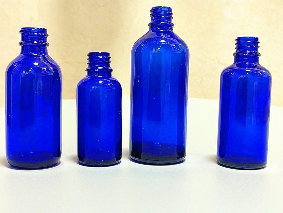 30ml 50ml 60ml Boş Yuvarlak Küçük Kozmetik Şişe Mavi açık Esansyel Yağ Cam Damla Şişe Cam Şişe