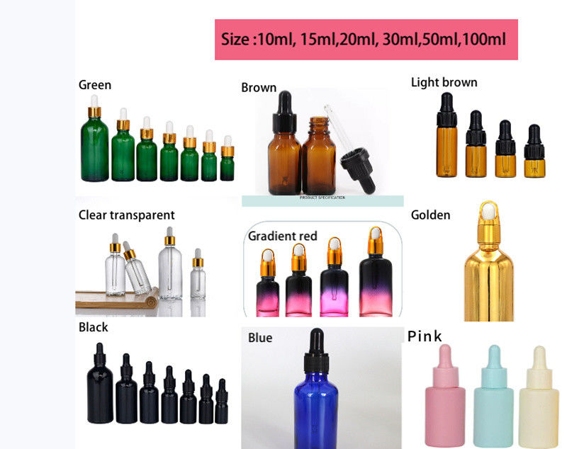 30 ml 50 ml Elektroplating Gold Silver Glass Spray Kozmetik Şişe Altın Kozmetik Esanslı Yağ Şişesi