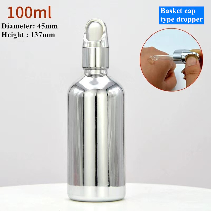 10ml 20ml 30ml 50ml Elektroplat Altın Renk Lüks Kozmetik Paketleme Serm için cam damlatıcı şişeler