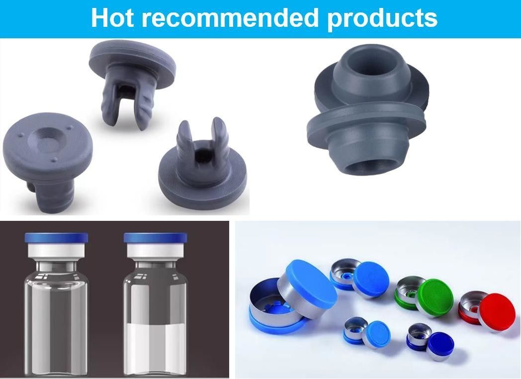13mm 20mm 32mm Tıbbi Kullanım Mavi Gri Liyofilizasyon Butil Kauçuk Kapakları Cam Şişe için Cam Infüzyon Şişesi