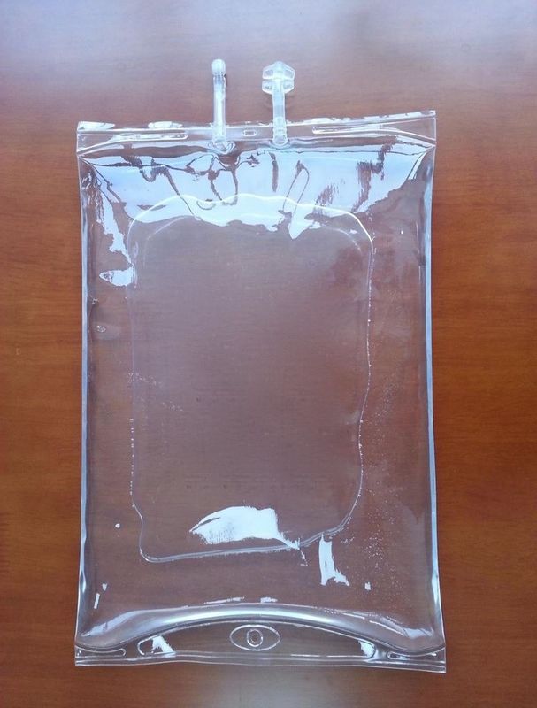 Büyük Hacimli 2000ml 3000ml 5000ml 7mm Veterinerlik Tek kullanımlık PVC İnfuzyon IV Torba Kapalı Çift Portlu