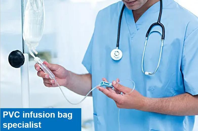 250 ml 500 ml 1000 ml tek kullanımlık infuzyon torbası Tıbbi PVC Steril Saline IV sıvı çözeltisi PVC infuzyon torbası