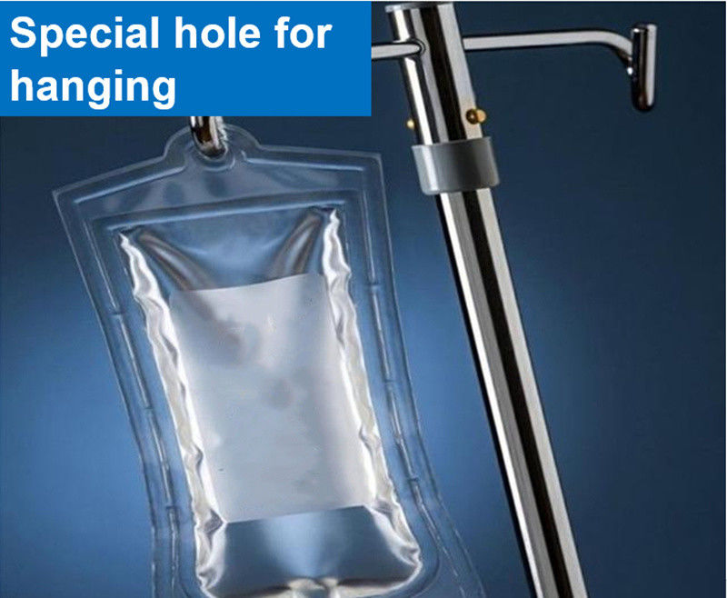 Tıbbi boş PVC infüzyon torbası normal tuzlu sodyum klorür damlatma torbası 100ml 250 Cc 500cc İki portlu IV PVC infüzyon torbası