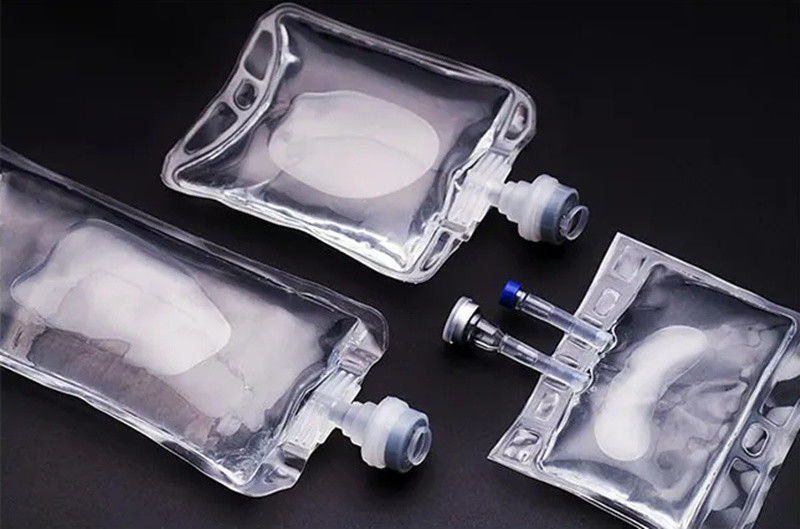 500 ml 1000 ml Sodyum klorür normal tuzlu su döküm torbası Euro Kapalı Single Port Intravenous Non-PVC IV sıvı torbası