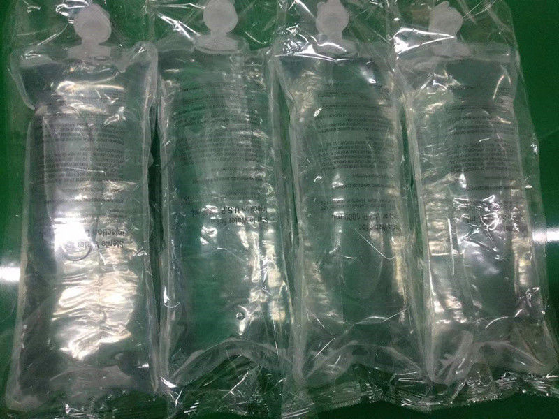 500 ml 1000 ml Sodyum klorür normal tuzlu su döküm torbası Euro Kapalı Single Port Intravenous Non-PVC IV sıvı torbası