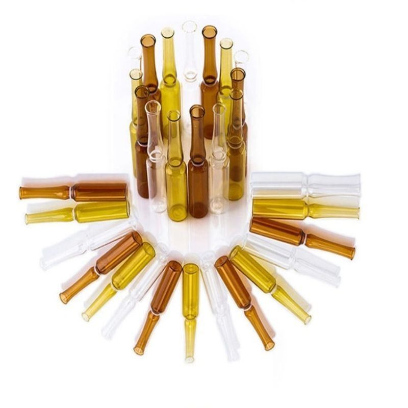 1 ml 2 ml 5 ml ISO Standart Çin Standart Amber Şeffaf USP I Tipi Farmakolojik Enjeksiyon için Cam Ampulet