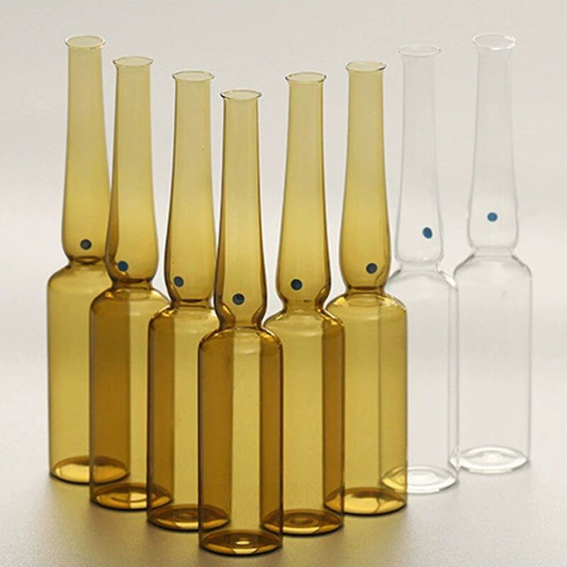 5ml 10ml 20ml Renkli Halkalı Kesme Tıbbi Nötr Borosilikat Cam Ampule