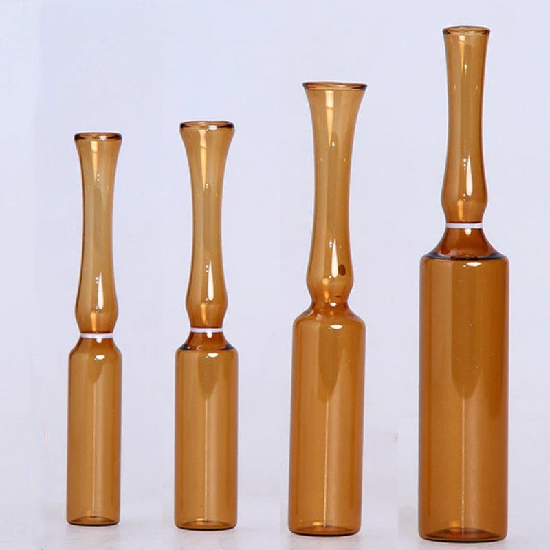 10ml Amber USP Standart Antibiyotikler İçin Cam Ampuletler Şeffaf Kalıplı Enjeksiyon Cam Ampulet Şişeleri