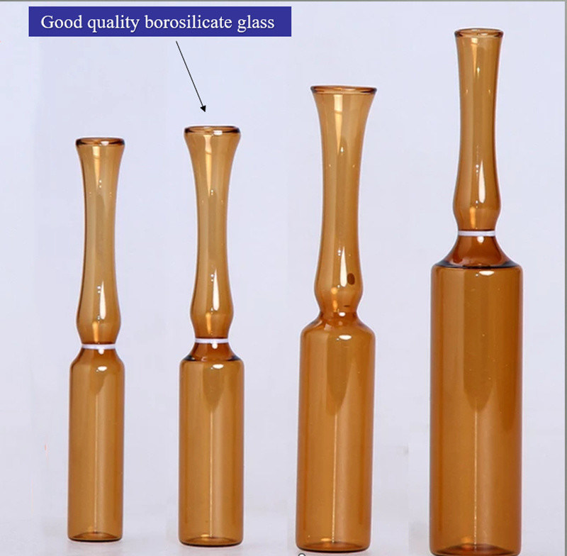 1 ml 2 ml 5 ml 10 ml YBB USP Enjeksiyon için boş borosilikat cam ampuller Pharmac için Şeffaf Amber Cam Ampul