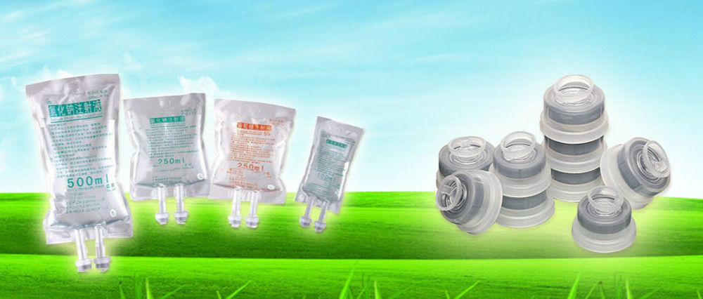 Farmasötik Infüzyon şişesi tek kullanımlık enjeksiyon kapağı Infüzyon torbası Lastik diskle Euro Kapak çek