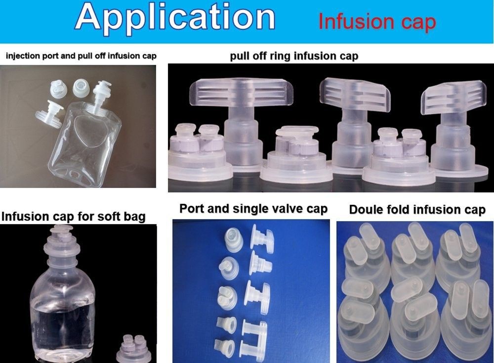 30mm 32mm Çekme Halkası Tek Port Infuzyon Euro Kafa Kapağı PVC olmayan Infuzyon Torbası için Euro Kafa Kapağı