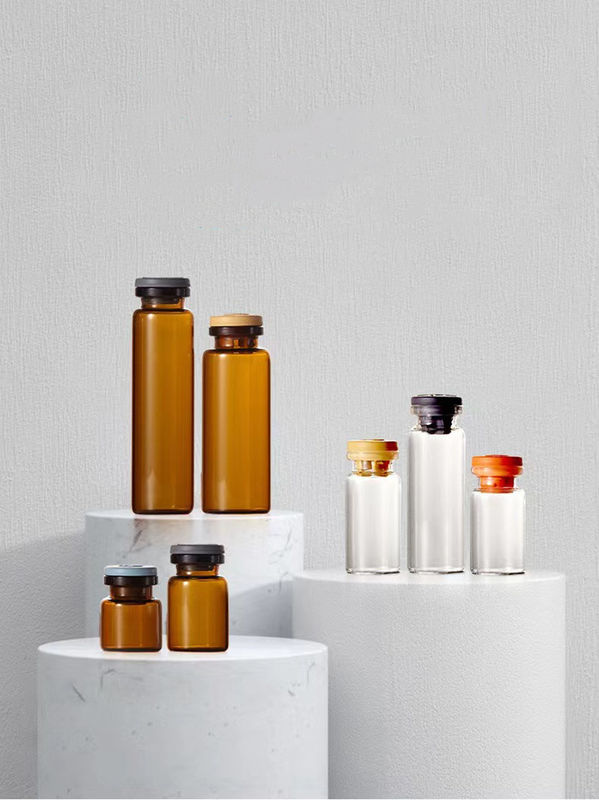 Farmasötik Tıbbi Enjeksiyon Steril Cam Şişeler 5ml 7ml 10ml 20ml tüplü, kauçuk kapağı olan cam şişe
