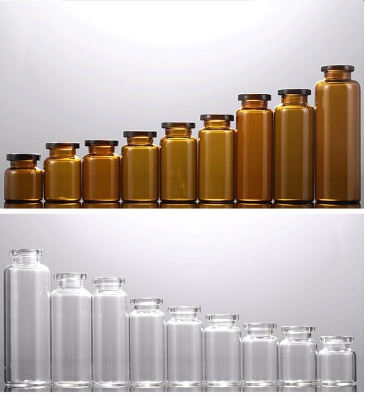 Şeffaf Tıbbi Cam Viyole Farmasötik 5ml 10ml 20ml Şeffaf Amber Boş Küçük Enjekte edilebilir Steril Cam Tüp Viyoleler