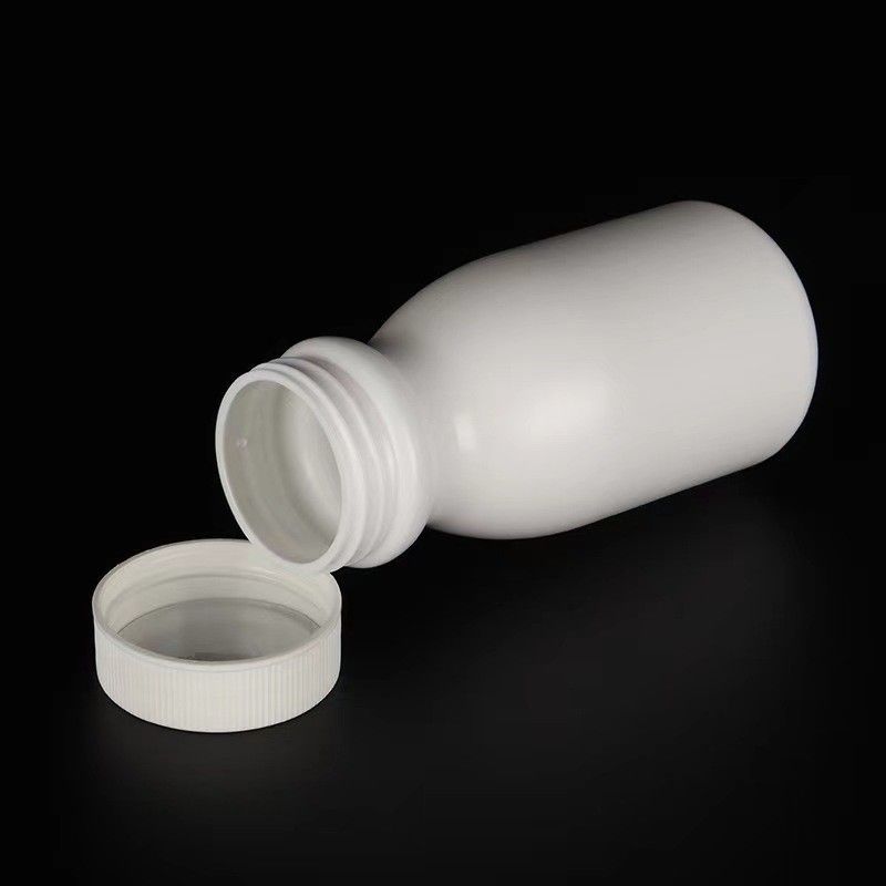 Boş Geniş Ağız 100ml 150ml Beyaz Plastik PE Farmasötik Hap Kapsül Kapsula Tabakçısı İlaç Vitamin ilaç şişesi