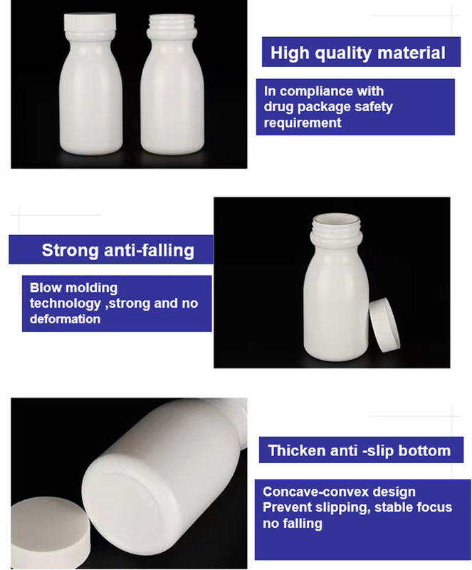 50 ml 120 ml 150 ml beyaz PE Plastik Sağlık Bakım Tıbbi Şişe Tablet Şişe Çocuk Kanıt Kapak İlaç boş ilaç şişe