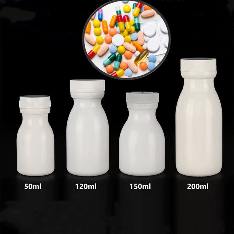 50 ml 120 ml 150 ml beyaz PE Plastik Sağlık Bakım Tıbbi Şişe Tablet Şişe Çocuk Kanıt Kapak İlaç boş ilaç şişe