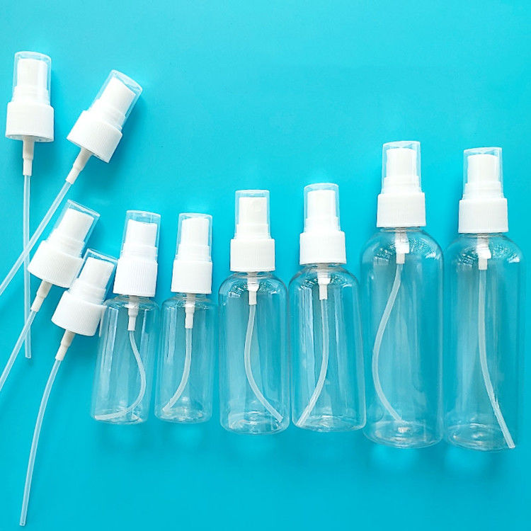 Seyahat Boyutu taşınabilir Boş Plastik Alkol PET Sprey Şişe El Temizleyici Beyaz Sprey Pompası Vücut plastik sprey şişe