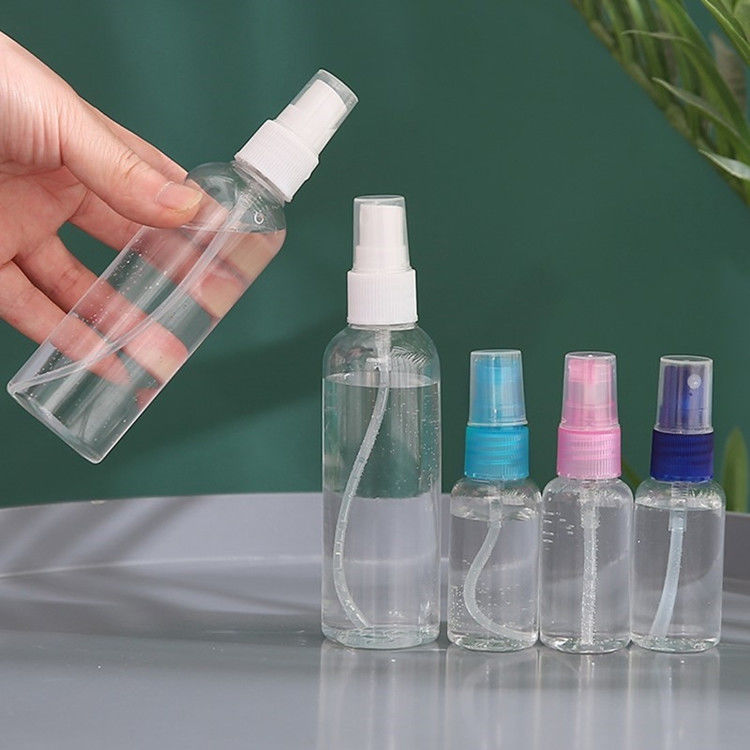 30ml 60ml 100ml yeniden doldurulabilir alkol açık şeffaf Boş Plastik Sprey Şişeleri PET Sprey Şişesi Fine Mist Sprayer ile