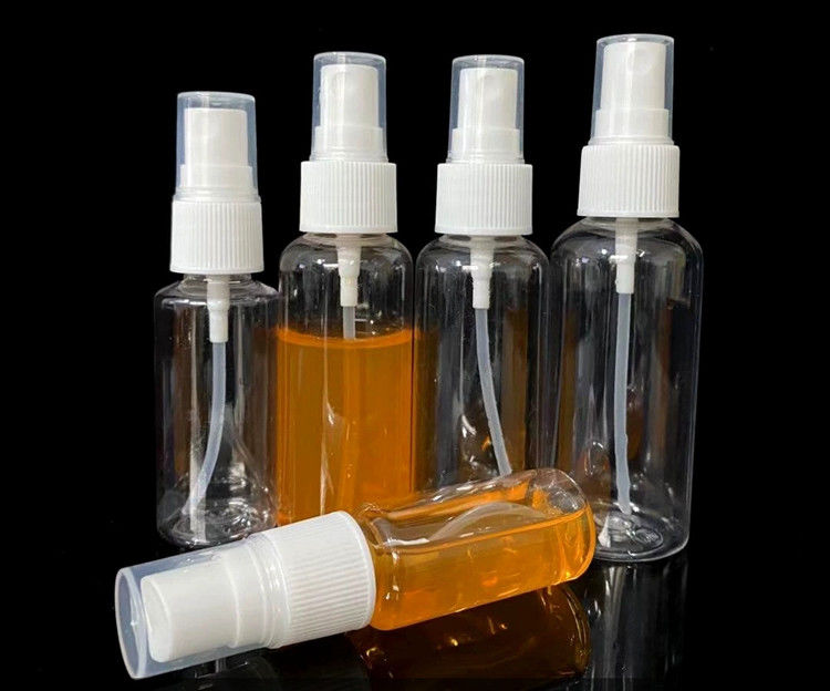 Doldurulmuş boş beyaz şeffaf Ucuz Boş şeffaf 1 oz 50ml 100ml 120ml kozmetik PET plastik sis spreyi şişeleri