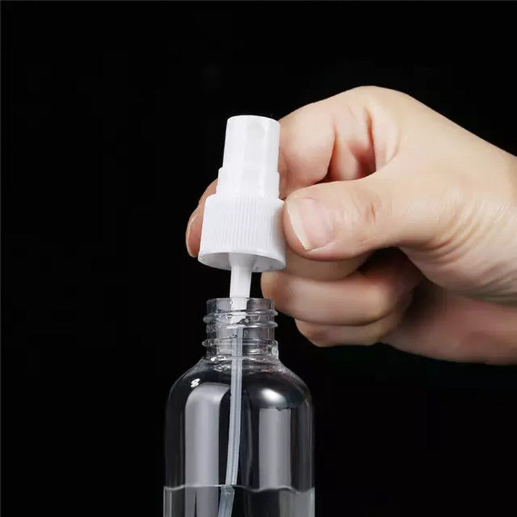 Doldurulmuş boş beyaz şeffaf Ucuz Boş şeffaf 1 oz 50ml 100ml 120ml kozmetik PET plastik sis spreyi şişeleri