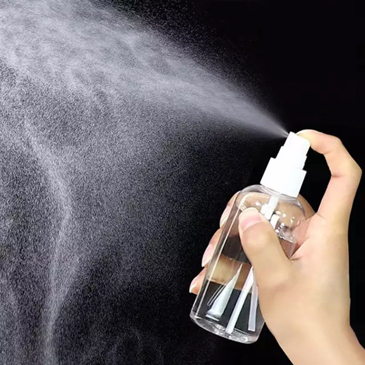 50 ml taşınabilir mini cep yolculuk açık şeffaf losyon alkol dezenfektan düz yuvarlak PET plastik sprey şişe