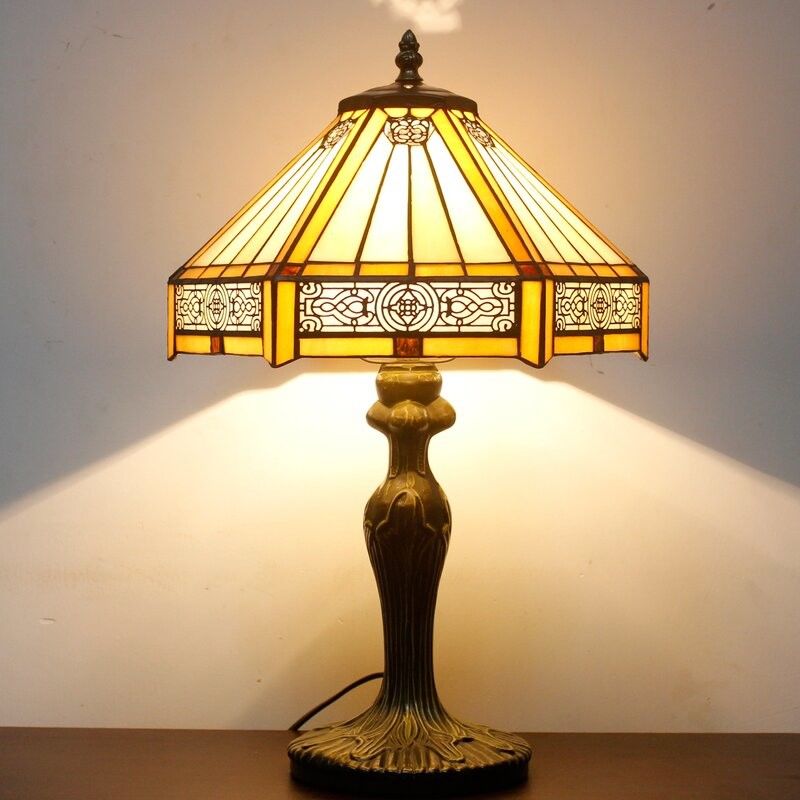 30cm Altıgen Çalışma Retro Sıcak Yatak Oda Ev El yapımı Dekoratif Lamba Renkli Sanat Türk Cam Lüks Masa Lampu