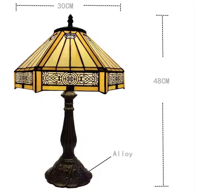 30cm Altıgen Çalışma Retro Sıcak Yatak Oda Ev El yapımı Dekoratif Lamba Renkli Sanat Türk Cam Lüks Masa Lampu